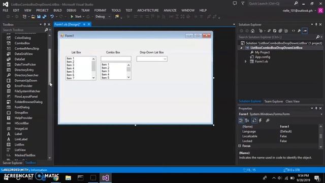 How to Create a Program Using ListBox, Drop-down List and ComboBox