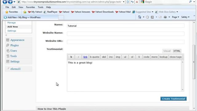 Instructional Video - how to add testimonials in the wordpress sidebar