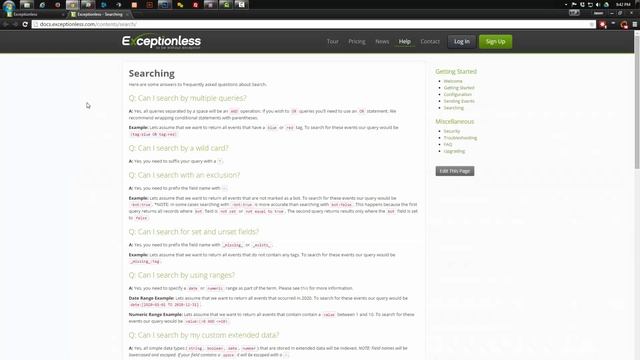 Exceptionless Filter and Searching Tutorial