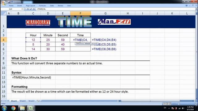 TIME | How to use minute formula in excel | Excel, Word, PowerPoint Tip | Computers Tips