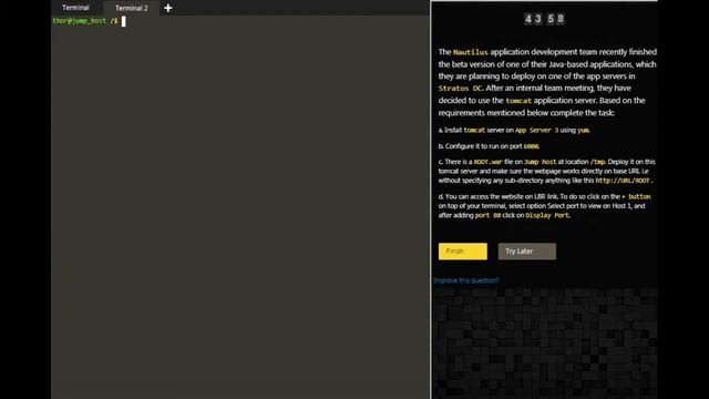 Install and Configure Tomcat Server KodeKloud Engineer Task Success