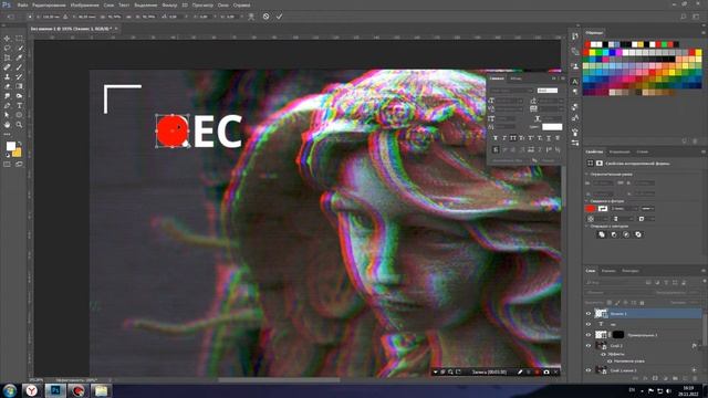 VHS эффект в фотошопе за пару минут | Глитч эффект