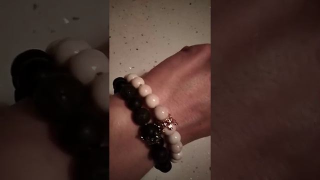 Мужской браслет из натуральных камней женский пластик/лава