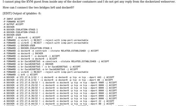 DevOps & SysAdmins: KVM Guest and Docker cannot connect to each other