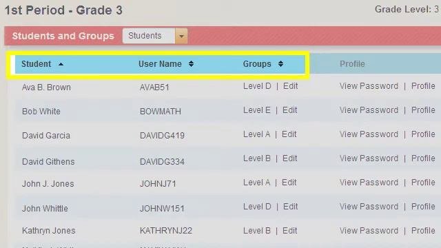 Number Worlds - Edit Student Roster