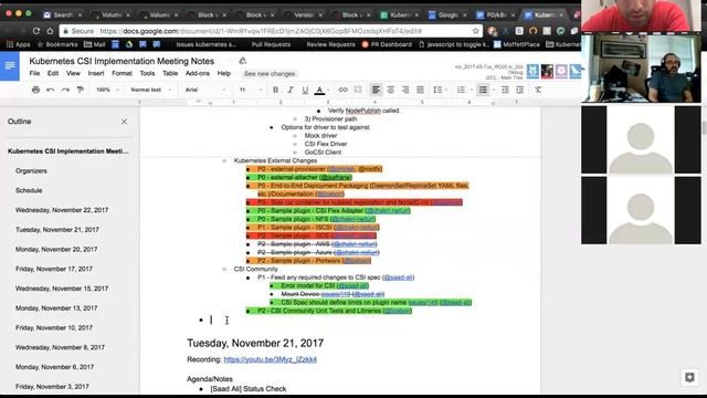 Kubernetes SIG Storage - CSI Implementation Workgroup 20171122