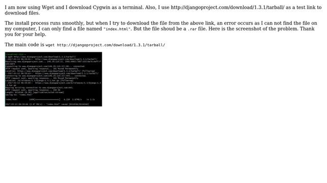 Wget Command Not Working in Cygwin for Windows