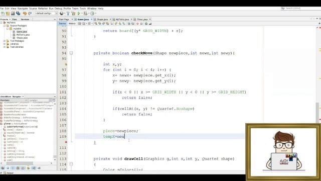 Tutorials- Developing Tetris Puzzle - Java- Lesson 7- Improvements  || تعليم تطوير لعبة تيترس - جاف