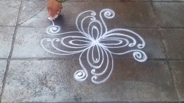 Rangoli | Line Rangoli | Free hand rangoli | Peacock rangoli | Easy Rangoli |
