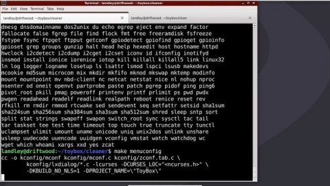Compiling toybox from source code.