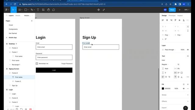 How to create simple signup screen on Figma
