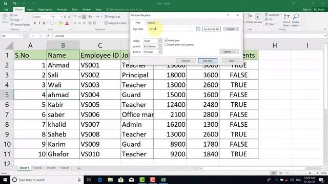 Ms.Excel Home tab(finding)