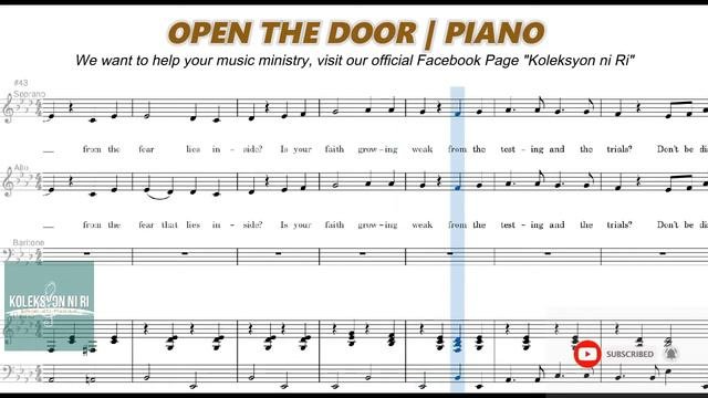 Open the Door  Piano  Accompaniment  Lyrics