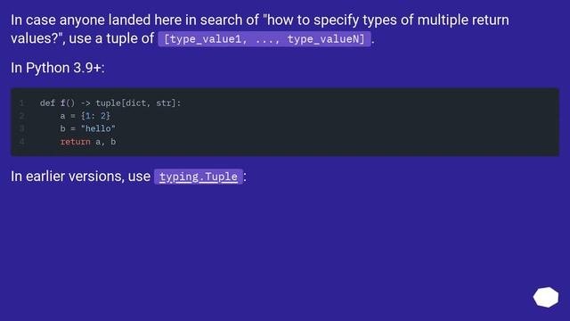 How to specify multiple return types using type-hints
