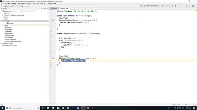 Learn Dart Programming - Build Default Flutter Counter App