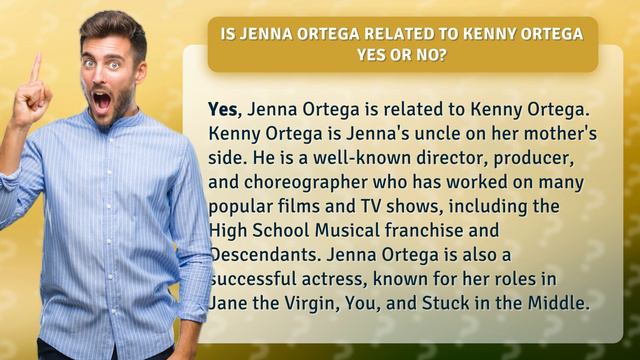 Is Jenna Ortega related to Kenny Ortega yes or no?