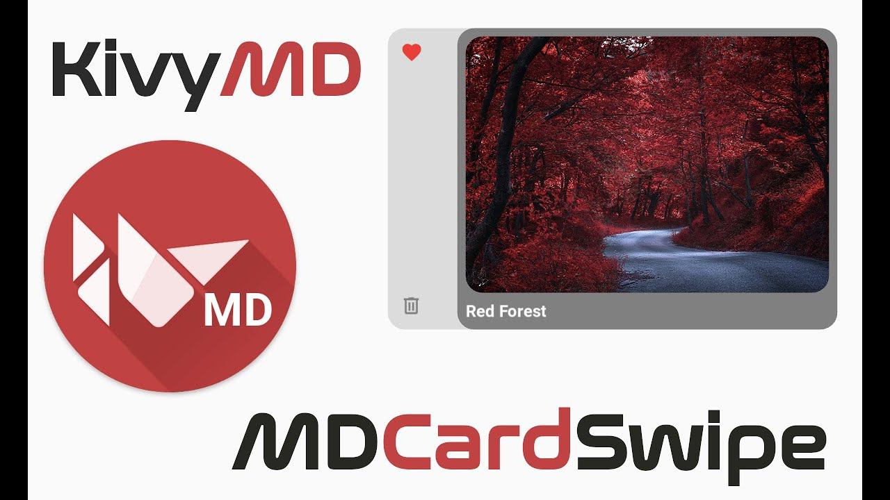 Example of a card with a swipe effect in a declarative Python style