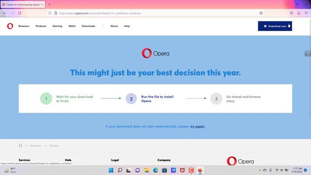 How to download and install windows 11 opera mini ||