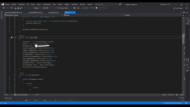 Wie macht man mit Unity ein Rechner für Collatz Conjecture ?