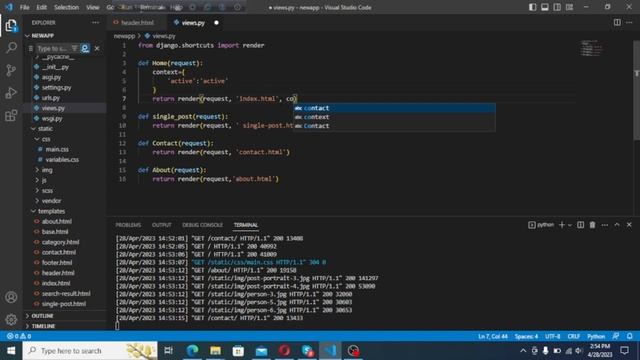 19. Django Bangla Tutorial | Learn to Highlight Link in Django | Navbar active highlight in Django.