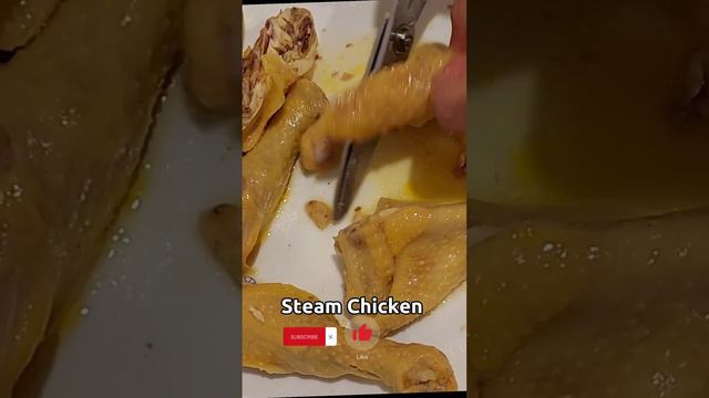 STEAM CHICKEN, GINGER AND SPRING ONION SAUCE
