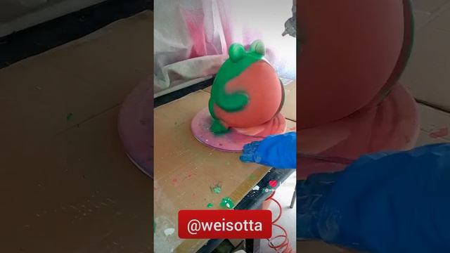Покраска садовой гипсовой фигурки. #гипс #садовыефигурки #weisotta