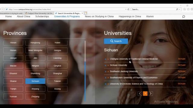 Finding a CSC university that suits the Major/Course you want to study