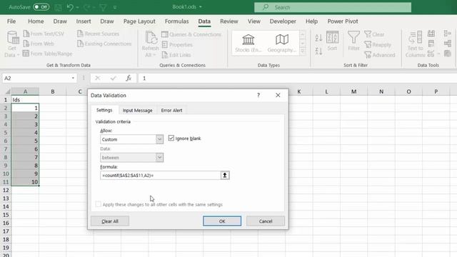 Excel Tips And Tricks #71 Prevent Duplicate Entries In Excel With Data Validation