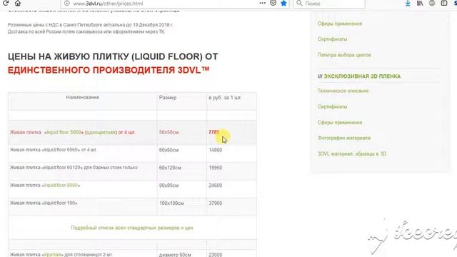 статья в сети о живой плитке 3DVL liquid floor на сайте pol-master.com