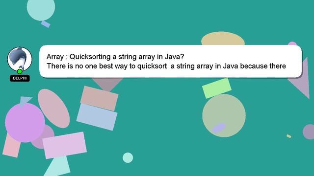 Array : Quicksorting a string array in Java?