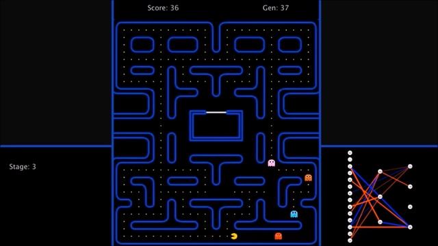 AI learns to play PACMAN using NEAT