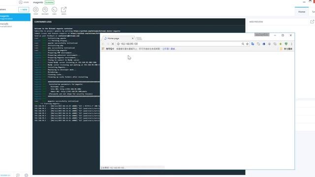 install magento, mariadb use kitematic control docker on windows 10