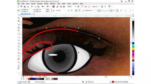 CorelDraw Tutorial #6 : Close Up Vector part 2 ( Membuat Mata )