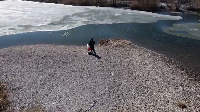 Летающая камера Темиртау /тает лёд / самаркандское водохранилище.