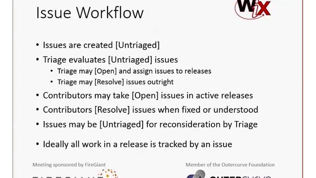 WiX Online Meeting #1 Status