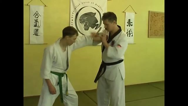 Кёнгму Хапкидо. Перевод на удержание в нижнее положение после болевого в стойке. (Вариант №4)