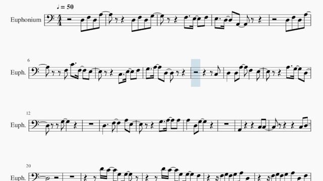 SUPER EASY Euphonium Sheet Music: How to play True  by Yoari