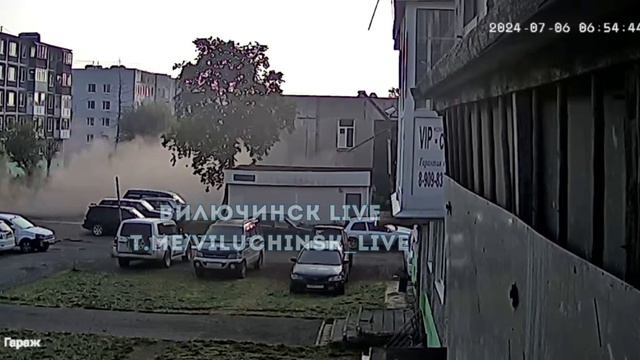 В камчатском городе Вилючинск обрушился фасад здания почты
