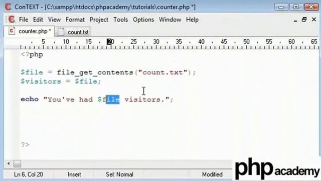PHP Advance Tutorial 1 Simple Visitor Counter in Hindi