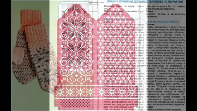 Вязаные варежки спицами со схемами.