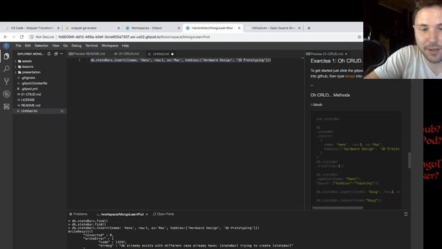 Learn MongoDB with GitPod