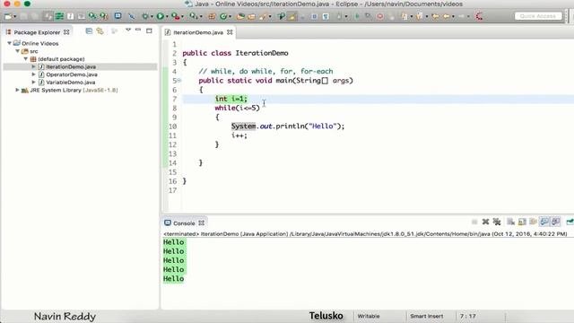 3.3 Java Tutorial  While  For  Iteration Statement  Loops
