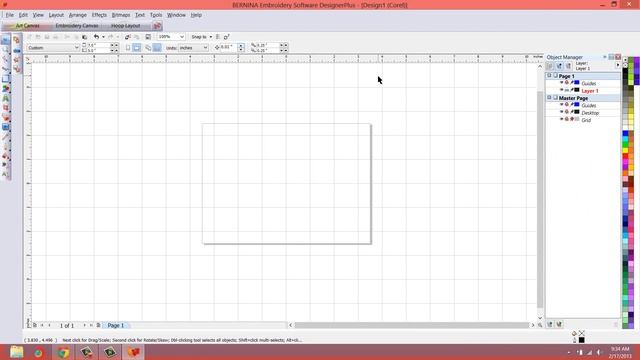 BERNINA V6 Designer Plus - Setting Up Default Art Canvas - 1
