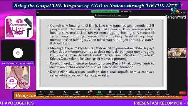 PRESENTASI KELOMPOK - THE HOLY TRINITY GOD  PART 1 ALHAYAT APOLOGETICS