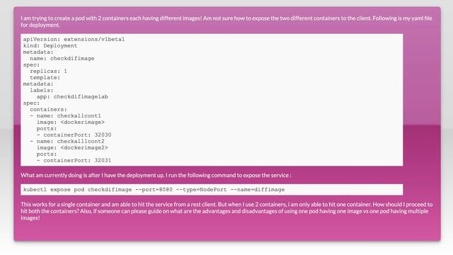 Kubernetes - How to expose 2 different containers in a pod?