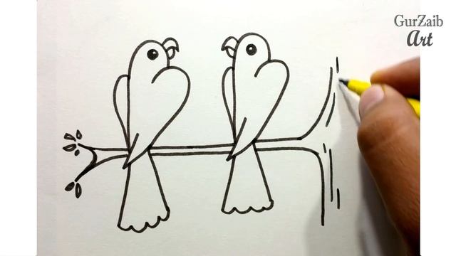 how to Draw birds from 1212 - very easy drawing of birds (step by step)