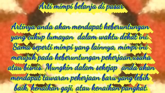 MIMPI BELANJA DI PASAR