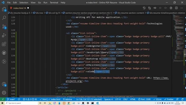 How to create your professional resume using HTML,CSS and Bootstrap for free with source code.