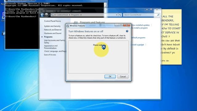 Troubleshooting Telnet in Windows 7