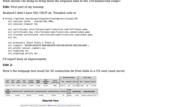 Nginx: Optimizing server response time for a HTTP cached website